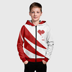 Толстовка на молнии детская Игра в сердца, цвет: 3D-красный — фото 2