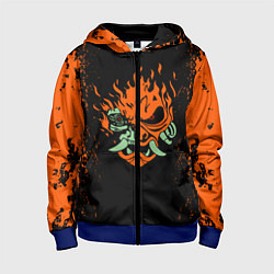 Толстовка на молнии детская Cyberpunk 2077: SAMURAI, цвет: 3D-синий