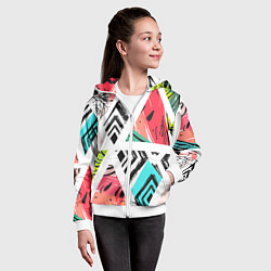 Толстовка на молнии детская Тропическое ассорти, цвет: 3D-белый — фото 2