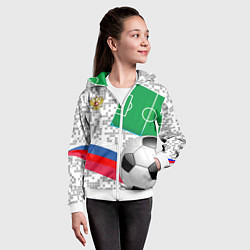 Толстовка на молнии детская Русский футбол, цвет: 3D-белый — фото 2