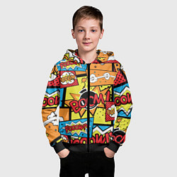 Толстовка на молнии детская Boom Pop Art, цвет: 3D-черный — фото 2