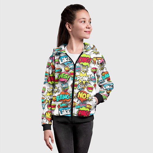 Детская толстовка на молнии Pop art Fashion / 3D-Черный – фото 4