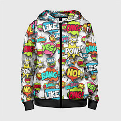 Толстовка на молнии детская Pop art Fashion, цвет: 3D-черный