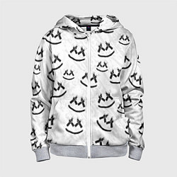 Толстовка на молнии детская Marshmello: White Pattern, цвет: 3D-меланж