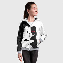 Толстовка на молнии детская Monokuma Drae, цвет: 3D-меланж — фото 2