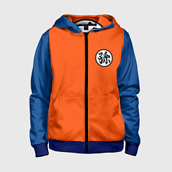 Толстовка на молнии детская DBZ: Goku Kanji Emblem, цвет: 3D-синий