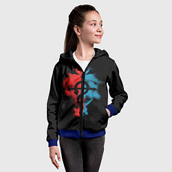 Толстовка на молнии детская Стальной алхимик, цвет: 3D-синий — фото 2