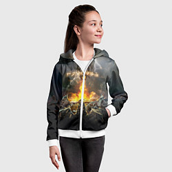Толстовка на молнии детская TES: Dragon Flame, цвет: 3D-белый — фото 2