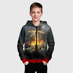 Толстовка на молнии детская TES: Dragon Flame, цвет: 3D-красный — фото 2