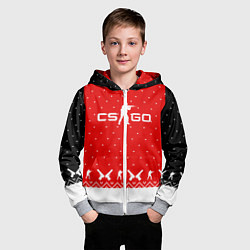Толстовка на молнии детская Winter CS:GO, цвет: 3D-меланж — фото 2