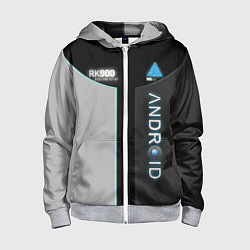 Толстовка на молнии детская Detroit: Android RK900, цвет: 3D-меланж