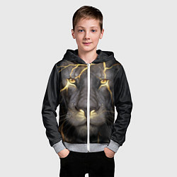 Толстовка на молнии детская Лев с молнией, цвет: 3D-меланж — фото 2