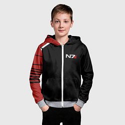 Толстовка на молнии детская MASS EFFECT N7, цвет: 3D-меланж — фото 2