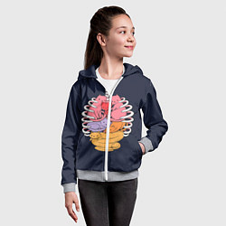 Толстовка на молнии детская Внутри меня котики, цвет: 3D-меланж — фото 2