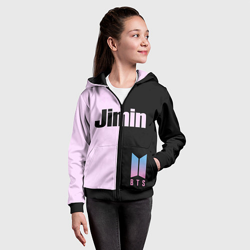 Детская толстовка на молнии BTS Jimin / 3D-Черный – фото 4