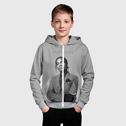 Толстовка на молнии детская ASAP Rocky: Grey Fashion, цвет: 3D-меланж — фото 2