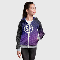 Толстовка на молнии детская Sally Face: Violet SF, цвет: 3D-меланж — фото 2