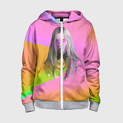 Толстовка на молнии детская Billie Eilish: Pink Fashion, цвет: 3D-меланж