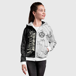 Толстовка на молнии детская Mercedes AMG: Techno Style, цвет: 3D-белый — фото 2