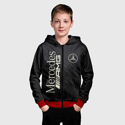 Толстовка на молнии детская Mercedes AMG: Black Edition, цвет: 3D-красный — фото 2