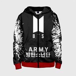 Толстовка на молнии детская BTS ARMY, цвет: 3D-красный