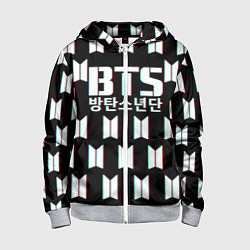 Детская толстовка на молнии BTS: Black Pattern