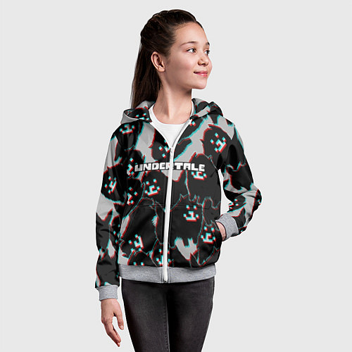 Детская толстовка на молнии Undertale / 3D-Меланж – фото 4