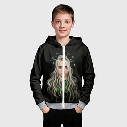 Толстовка на молнии детская BILLIE EILISH, цвет: 3D-меланж — фото 2