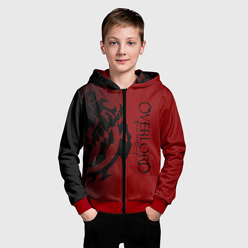 Детская толстовка на молнии Overlord / 3D-Красный – фото 3