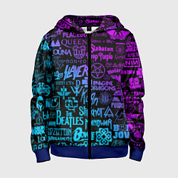 Детская толстовка на молнии ЛОГОТИПЫ РОК ГРУПП