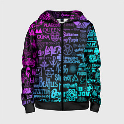 Детская толстовка на молнии ЛОГОТИПЫ РОК ГРУПП