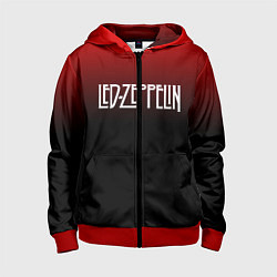 Толстовка на молнии детская Led Zeppelin, цвет: 3D-красный