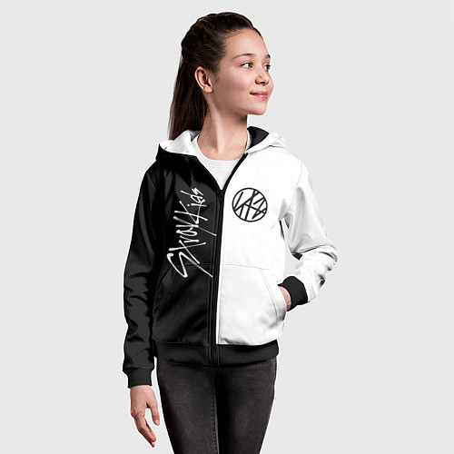 Детская толстовка на молнии Stray Kids / 3D-Черный – фото 4