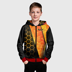 Толстовка на молнии детская Mass Effect N7, цвет: 3D-красный — фото 2