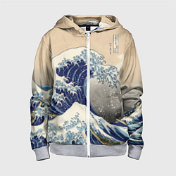 Детская толстовка на молнии Kanagawa Wave Art