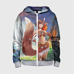 Толстовка на молнии детская Zoomorph PW, цвет: 3D-меланж