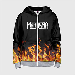 Толстовка на молнии детская Manowar, цвет: 3D-меланж