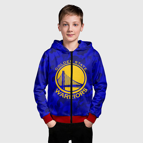 Детская толстовка на молнии GOLDEN STATE WARRIORS / 3D-Красный – фото 3