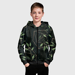 Толстовка на молнии детская Геометрия в природе, цвет: 3D-черный — фото 2