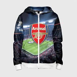 Толстовка на молнии детская FC Arsenal, цвет: 3D-белый
