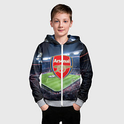 Толстовка на молнии детская FC Arsenal, цвет: 3D-меланж — фото 2