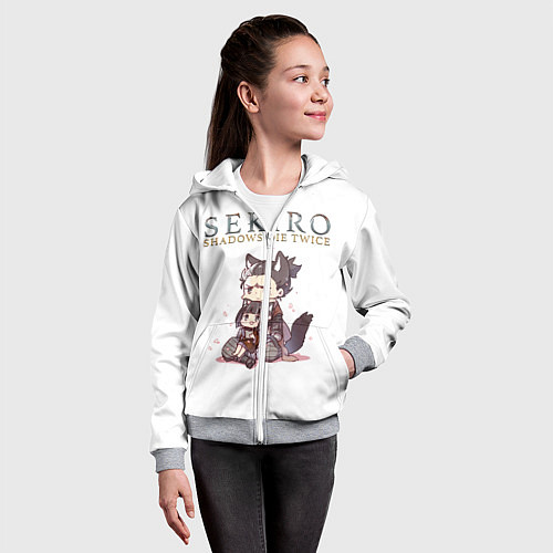 Детская толстовка на молнии Sekiro:Shadows Die Twice / 3D-Меланж – фото 4
