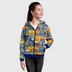 Толстовка на молнии детская Картины Ван Гога, цвет: 3D-синий — фото 2