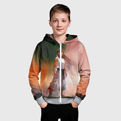 Толстовка на молнии детская Girl, цвет: 3D-меланж — фото 2