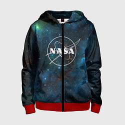 Толстовка на молнии детская NASA, цвет: 3D-красный