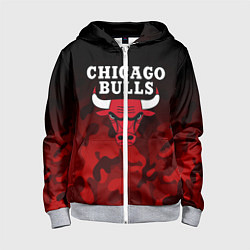 Толстовка на молнии детская CHICAGO BULLS, цвет: 3D-меланж