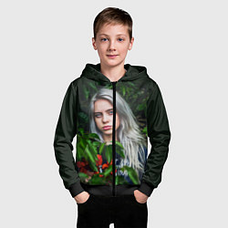 Толстовка на молнии детская BILLIE EILISH, цвет: 3D-черный — фото 2