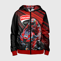Толстовка на молнии детская Andrea Dovizioso, цвет: 3D-красный