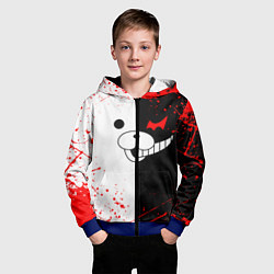 Толстовка на молнии детская MONOKUMA, цвет: 3D-синий — фото 2