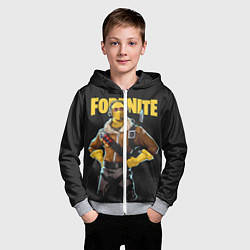 Толстовка на молнии детская Fortnite, цвет: 3D-меланж — фото 2